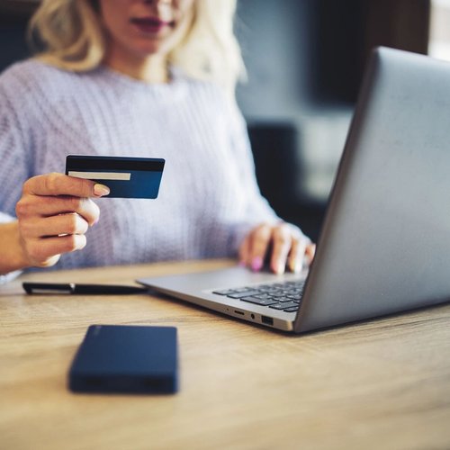 Woman Shopping With Her Credit Card Online From Walnut Carpet | 16790 East Johnson Drive, El Monte, California 91745